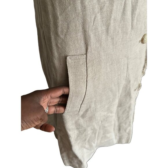 Michael Kors Linen-Blend Sleeveless Button-Up Front Dress P/S - Picture 5 of 8